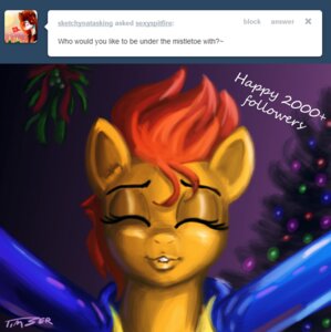 Rating: Safe Score: 0 Tags: christmas e621 equid equine eyes_closed female friendship_is_magic hair hasbro holidays horse kissing kissing_bough kissing_pov mammal mistletoe multicolored_hair my_little_pony orange_hair plant pluckyninja pony puckered_lips solo spitfire_(mlp) tree two_tone_hair wonderbolts_(mlp) yellow_body User: bunchy7s Rating: Safe Score: 0 Tags: christmas e621 equid equine eyes_closed female friendship_is_magic hair hasbro holidays horse kissing kissing_bough kissing_pov mammal mistletoe multicolored_hair my_little_pony orange_hair plant pluckyninja pony puckered_lips solo spitfire_(mlp) tree two_tone_hair wonderbolts_(mlp) yellow_body User: bunchy7s