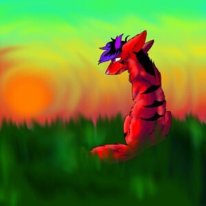 Rating: Safe Score: 0 Tags: 1:1 absurd_res ambiguous_gender black_markings bodily_fluids canid canine crying e621 feral fur grass hair hi_res horn hybrid mammal markings multicolored_hair outside plant purple_eyes red_body red_fur rinelle_(artist) sad sitting solo stripes sun sunset tears two_tone_hair User: bunchy7s