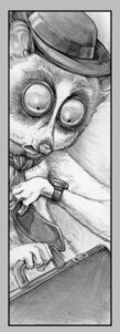Rating: Safe Score: 0 Tags: 2007 accessory anthro big_eyes bookmark_design border clock clothing e621 graphite_(artwork) grey_border greyscale hat headgear headwear hibbary loris lorisoid male mammal monochrome necktie primate slender_loris solo strepsirrhine suitcase traditional_media_(artwork) watch wristwatch User: bunchy7s