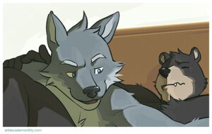Rating: Explicit Score: 0 Tags: anthro artdecade bear bed blue_eyes blush canid canine canis cropped domestic_dog duo e621 eyes_closed furniture lying male mammal on_back User: bunchy7s