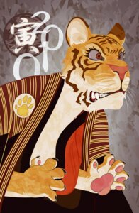 Rating: Safe Score: 0 Tags: 2010 anthro claws clothed clothing e621 fangs felid hi_res male mammal open_clothing open_shirt open_topwear pantherine paws shirt solo stripes teeth tiger topwear yukiman User: bunchy7s