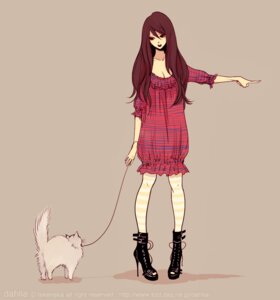 Rating: Safe Score: 0 Tags: biped boots clothed clothing domestic_cat duo e621 felid feline felis female feral footwear high_heeled_boots high_heels human leash legwear mammal shoes simple_background stockings stripy tail takenaka tan_background unimpressed User: bunchy7s