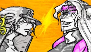 Rating: Safe Score: 0 Tags: 7:4 animal_humanoid anthro biped cat_humanoid chess_(loonieloona) clothing cosplay digital_media_(artwork) dio_brando drag_(fashion) drag_king duo e621 ear_piercing felid felid_humanoid feline feline_humanoid female hair hat headgear headwear human humanoid jmadoc jojo's_bizarre_adventure jotaro's_hat jotaro_kujo mammal mammal_humanoid meme oekaki parody partially_colored piercing stardust_crusaders teeth zig_zag User: bunchy7s