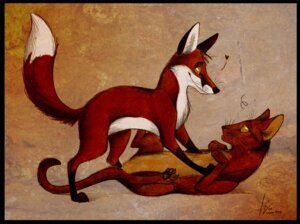 Rating: Safe Score: 0 Tags: 2010 abyssinian_cat ambiguous_gender canid canine culpeofox dipstick_tail domestic_cat duo e621 felid feline felis feral fox heart_symbol lying mammal markings on_back quadruped tail tail_markings User: bunchy7s
