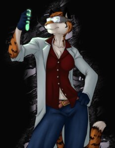 Rating: Safe Score: 0 Tags: anthro biped black_background chest_tuft clothing coat e621 eyewear faint felid female fur gloves glowing goggles hand_on_hip handwear lab_coat laboratory_equipment laboratory_glassware mammal pantherine reanimator science scientific_instrument scientist simple_background solo standing stripes tail test_tube tiger topwear tuft unbuttoned User: bunchy7s