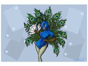 Rating: Safe Score: 0 Tags: 4:3 antennae_(anatomy) anthro armwear avian bare_legs beak bird border clothing e621 elbow_gloves feathers female folding_fan galliform gloves hand_fan hand_on_hip handwear heart_symbol leelab looking_at_viewer mismatched_sexual_dimorphism peafowl phasianid pinup pose smile solo white_border User: bunchy7s
