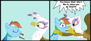 Rating: Safe Score: 0 Tags: avian beak blowing_raspberries blue_body blue_feathers blue_fur bodily_fluids brown_body brown_fur cgeta comic day duo e621 english_text equid equine eyes_closed feathered_wings feathers female feral friendship_is_magic fur gilda_(mlp) gryphon hair hasbro making_faces mammal multicolored_hair my_little_pony mythological_avian mythological_creature mythological_equine mythology outside pbbt pbbth pegasus purple_eyes rainbow_dash_(mlp) rainbow_hair sky taunting teasing text tongue tongue_grab tongue_out wings yellow_eyes User: bunchy7s