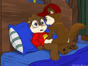 Rating: Explicit Score: 0 Tags: alvin_and_the_chipmunks alvin_seville balls bed furry furry_only gay glasses incest male male_only pawpads paws rule34 simon_seville User: bunchy7s