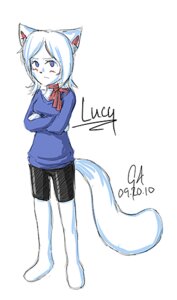 Rating: Safe Score: 0 Tags: 2010 anthro biped bittersweet_candy_bowl blue_eyes clothed clothing domestic_cat e621 felid feline felis female fur hair khao_manee lucy_(bcb) mammal nekoga-chan ribbons simple_background solo standing tail unknown_artist white_background white_body white_fur white_hair User: bunchy7s