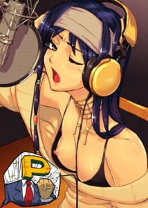Rating: Questionable Score: 0 Tags: 1girls baggy_clothes blue_hair breasts brown_eyes downblouse erect_nipples female ginga_cosmo headphones highres idolmaster jewelry kisaragi_chihaya long_hair loose_clothes microphone necklace nipple_slip nipples producer_(idolmaster) recording recording_booth recording_studio rule34 solo studio_microphone sweater wince wink yellow_eyes User: bunchy7s