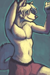 Rating: Safe Score: 0 Tags: anthro arctic_wolf blue_eyes boxer_briefs canid canine canis clothed clothing e621 hair hand_behind_head male mammal nipples pose raised_tail short_hair simple_background smile solo speedpaint ssirrus tail teal_background topless underwear veil_heartwood white_background white_hair wolf User: bunchy7s