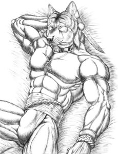 Rating: Questionable Score: 0 Tags: anthro armband armor biped bottomwear canid canine canis clothed clothing e621 gauntlets gloves greyscale handwear jewelry loincloth looking_at_viewer lying male mammal monochrome muscular muscular_anthro muscular_male necklace solo thong tribal underwear wolf wolf-lsi User: bunchy7s