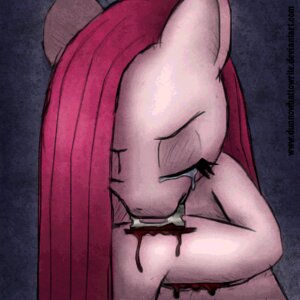Rating: Questionable Score: 0 Tags: 1:1 2013 blood bodily_fluids crying dark dunnowhattowrite e621 earth_pony equid equine eyes_closed female friendship_is_magic hair hasbro horse low_res mammal mouth_hold my_little_pony pink_hair pinkamena_(mlp) pinkie_pie_(mlp) pony self-harm solo tears User: bunchy7s