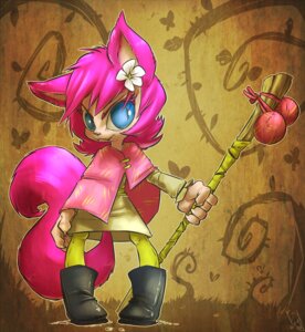 Rating: Safe Score: 0 Tags: accessory anthro atryl biped blue_eyes boots clothed clothing digital_media_(artwork) domestic_cat e621 felid feline felis female flower flower_in_hair footwear hair hair_accessory mammal pink_hair plant shoes smile solo standing tail User: bunchy7s