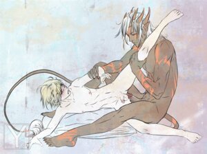 Rating: Explicit Score: 0 Tags: 2boys blonde_hair blush dark-skinned_male dark_skin entering grab horns interspecies legs_held_open male monster original pale_skin penis rule34 tail tattoo yanagoya yaoi User: bunchy7s