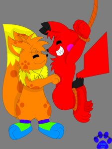 Rating: Safe Score: 0 Tags: 2010 3:4 alpha_channel canid canine clothing duo e621 eevee footwear fur generation_1_pokemon hair happy jet_(cloud5001) legwear male mammal marquis2007 marquis_the_eevee nintendo orange_hair paws pikachu pokemon pokemon_(species) rodent simple_background socks tail tickling transparent_background yellow_body yellow_fur User: bunchy7s
