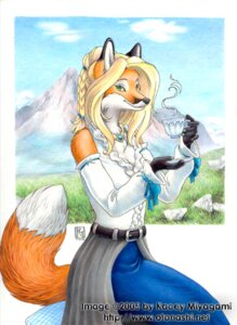 Rating: Safe Score: 0 Tags: 2005 anthro beverage blonde_hair border bottomwear canid canine clothed clothing detailed_background dipstick_tail e621 female food fox fully_clothed grass hair kacey long_skirt low_res mammal markings mountain outside plant red_fox skirt solo tail tail_markings tea true_fox User: bunchy7s