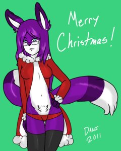 Rating: Questionable Score: 0 Tags: 2011 anthro blue_eyes breasts canid canine christmas clothed clothing dani_(daniruu) daniruu e621 ear_piercing eyewear female fluffy fox fur glasses hair hi_res holidays legwear long_hair long_tail mammal multi_tail open_clothing open_robe panties piercing pubes purple_body purple_fur purple_hair robe solo stockings tail underwear User: bunchy7s
