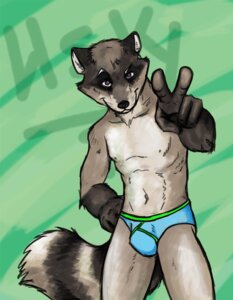 Rating: Safe Score: 0 Tags: 5_fingers anthro biped blue_briefs blue_clothing blue_underwear briefs briefs_only brown_eyes bulge clothed clothing colored_seam_underwear digital_media_(artwork) e621 fingers fluffy fluffy_tail front_view fur gesture gloves_(marking) green_seam_briefs green_seam_underwear grey_body grey_fur hand_gesture hand_on_hip leomagna looking_at_viewer male mammal markings nipples portrait pose procyonid purple_eyes raccoon ring_(marking) ringed_tail skimpy slim smile solo standing striped_markings striped_tail stripes tail tail_markings three-quarter_portrait topless underwear underwear_only v_sign whiskers y-fronts User: bunchy7s