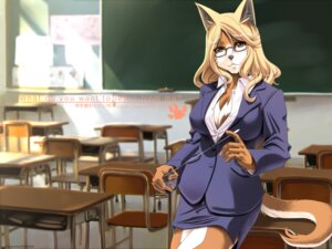 Rating: Safe Score: 0 Tags: 4:3 against_desk against_furniture against_surface anthro blonde_hair bottomwear breasts canid canine canis chair chalkboard classroom cleavage clothed clothing desk detailed_background domestic_dog e621 english_text eyebrows eyelashes eyewear female fully_clothed furniture glasses hair hi_res holding_object information_board inside japanese japanese_text kemono long_hair looking_at_viewer mammal school shirt skirt solo standing suit sumomo_kpa table tail teacher text topwear translated wallpaper yellow_eyes User: bunchy7s