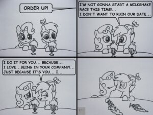 Rating: Safe Score: 0 Tags: 2013 beanie beverage black_and_white blush button_mash_(mlp) clothing comic dialogue drinking_straw duo e621 earth_pony english_text equid equine eyes_closed female feral friendship_is_magic furniture glass hair hasbro hat headgear headwear hi_res horn horse kissing male mammal milkshake monochrome my_little_pony mythological_creature mythological_equine mythology pony propeller_hat romantic romantic_couple steghost surprised sweetie_belle_(mlp) table text unicorn young User: bunchy7s