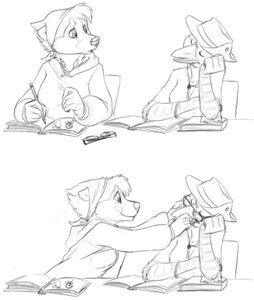 Rating: Safe Score: 0 Tags: anthro avian bird blush book bracelet breasts clothing conditional_dnp duo e621 ears_back eyes_closed eyewear female glasses gulonine hat headgear headwear hoodie jewelry kerchief lizanne lyrebird mammal monochrome mustelid musteline open_mouth oscine passerine pencil_(object) pivoted_ears sefeiren sketch sleeping smile superb_lyrebird topwear wolverine User: bunchy7s