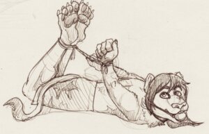Rating: Explicit Score: 0 Tags: 2013 anthro ball_gag bdsm biped bondage bottomwear bound brown_and_white bruisedbear clothing colored_pencil_(artwork) e621 felid full-length_portrait fully_bound gag gagged hands_behind_back hands_tied hi_res hogtied leo_nine lion lying male mammal monochrome on_front pantherine portrait rope shorts side_view sketch solo submissive submissive_male traditional_media_(artwork) User: bunchy7s