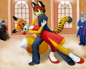 Rating: Safe Score: 0 Tags: 2013 5:4 anthro blush canid canine clothed clothing concertina crossdressing dancing digital_media_(artwork) dress e621 felid femboy flower footwear fox fur gloves_(marking) green_eyes group hair hi_res james_fox jamesfoxbr male mammal markings musical_instrument musician pantherine plant rose_(flower) saba shaded shoes stripes tiger User: bunchy7s