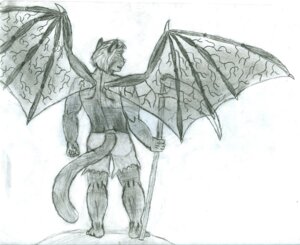 Rating: Safe Score: 0 Tags: 2009 anthro butt e621 felid graphite_(artwork) greyscale male mammal membrane_(anatomy) membranous_wings monochrome rear_view simple_background skarlet solo tail traditional_media_(artwork) weapon white_background wings User: bunchy7s