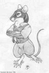 Rating: Safe Score: 0 Tags: 1998 abe_groter anthro crossed_arms e621 male mammal medieval_clothing monochrome mouse murid murine rodent sketch solo tail whiskers User: bunchy7s