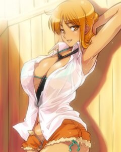 Rating: Questionable Score: 0 Tags: 1girls bikini breasts cleavage clothes clothing color female female_only hairu hands_behind_head human nami_(one_piece) one_piece orange-haired_female orange_hair pre-timeskip rule34 see-through solo straight_hair swimsuit User: bunchy7s