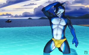 Rating: Explicit Score: 0 Tags: 16:10 2012 abs anthro backdraft beach biceps biped blue_body blue_eyes blue_fur blue_theme boat bulge canid canine canis chest_tuft clothed clothing cloud detailed_background e621 fangs front_view fur hand_on_head looking_at_viewer male mammal muscular muscular_anthro muscular_male navel outside pecs pose sand sea seaside sky smile solo speedo standing swimming swimwear tail teeth topless tsaiwolf tuft vehicle water watercraft wet widescreen wolf User: bunchy7s