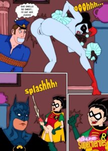 Rating: Explicit Score: 0 Tags: 1girls 2boys anus ass batman batman_(bruce_wayne) batman_(series) bending_over big_breasts breasts bruce_wayne comic cum dc dc_comics dialogue dick_grayson ejaculation female harley_quinn harley_quinn_(classic) jerking light-skinned_female light_skin male masturbation naked_female online_superheroes pale-skinned_female pale_skin penis pussy robin_(dc) robin_(dick_grayson) rule34 teen_titans thought_bubble unknown_artist User: bunchy7s