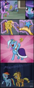 Rating: Safe Score: 0 Tags: 2013 applejack_(mlp) bag blonde_hair blue_body blue_feathers blue_fur blue_hair blush building cape clothing comic crown cutie_mark e621 earth_pony equid equine feathered_wings feathers female feral friendship_is_magic fur gem green_eyes group hair hasbro hat headgear headwear hi_res horn horse house mammal multicolored_hair my_little_pony mythological_creature mythological_equine mythology pegasus plant pony ponyville purple_body purple_eyes purple_fur purple_hair rainbow_dash_(mlp) rainbow_hair sandpaper scepter tree trixie_(mlp) twilight_scepter_(mlp) twilight_sparkle_(mlp) two_tone_hair unicorn uotapo white_hair winged_unicorn wings wizard_hat User: bunchy7s