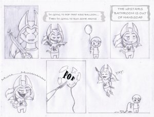 Rating: Questionable Score: 0 Tags: balloon balloon_popping bat boots chibi clothing dialogue dialogue_box duo e621 english_text eye_glint footwear glint gurin head_print holding_balloon holding_object human inflatable insane knife laugh leonirikuz male mammal monochrome multiple_scenes onomatopoeia pop_(sound_effect) popping print_clothing print_shirt print_t-shirt print_topwear rocket_boots shirt shoes simple_background sound_effects t-shirt text text_box topwear white_background User: bunchy7s