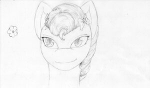 Rating: Safe Score: 0 Tags: 2013 absurd_res cutie_mark e621 equid equine female florina_(mlp) hair hasbro hi_res horse mammal monochrome my_little_pony pony smile solo vicmanone User: bunchy7s