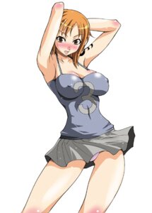 Rating: Explicit Score: 0 Tags: 1girls arm_tattoo armpits artist_request black_tattoo blush clothing erect_nipples female female_only human miniskirt nami_(one_piece) nipples one_piece orange-haired_female orange_hair panties pantyshot pre-timeskip rule34 shiny skirt solo tattoo underwear water_7 white_panties User: bunchy7s