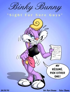 Rating: Explicit Score: 0 Tags: 1995 anthro artist_collaboration binky_bunny biped clothing e621 female flashing footwear genitals high_heels karri_aronen lagomorph leporid mammal rabbit shoes skaven_(artist) solo tiny_toon_adventures toony vintage vulva warner_brothers User: bunchy7s
