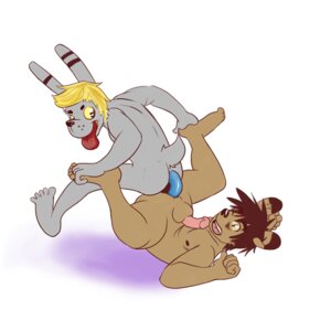 Rating: Explicit Score: 0 Tags: 1:1 anal anal_penetration anthro ass_to_ass barefoot blonde_hair blue_dildo canid canine dildo double_dildo duo e621 feet fvorte_(character) genitals hair hindpaw humanoid_genitalia humanoid_penis lagomorph leporid male male/male male_penetrated male_penetrating male_penetrating_male mammal mobilemutt nipples one_eye_closed paws penetration penis rabbit raccoon_dog sex sex_toy tanuki tongue User: bunchy7s