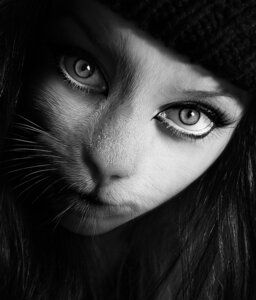 Rating: Safe Score: 0 Tags: anthro domestic_cat e621 felid feline felis female greyscale headshot_portrait looking_at_viewer mammal monochrome photo_manipulation photomorph portrait psychiclexa realistic solo third-party_edit User: bunchy7s