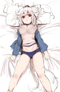 Rating: Questionable Score: 0 Tags: alternate_costume animal_humanoid asian_clothing athletic_wear blush bodily_fluids bottomwear breasts buruma camel_toe canid canid_humanoid canine canine_humanoid canis clothed clothing dog_humanoid domestic_dog e621 east_asian_clothing female gym_uniform hair hat headgear headwear hi_res humanoid japanese_clothing karochii_(mochiya) long_hair looking_at_viewer lying mammal mammal_humanoid midriff momiji_inubashiri nipples on_back pillow pom_clothing red_eyes short_hair solo standalone sweat tail tokin_hat touhou uniform white_hair User: bunchy7s