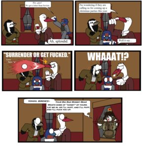 Rating: Questionable Score: 0 Tags: anthro anya_(droll3) avian barn_swallow beak bear bird breasts building clothing comic droll3 e621 english_text estonia female gabriels_(droll3) hi_res hirundinid house humor karolina_(droll3) latvia lithuania male mammal motacillid oscine parody passerine paulius_(droll3) profanity russia russian sexual_assault soviet_union stork swallow_(bird) text wagtail white_stork white_wagtail world_war_2 User: bunchy7s