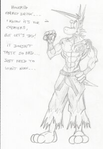 Rating: Questionable Score: 0 Tags: anthro dinosaur e621 english_text graphite_(artwork) greyscale hi_res male mario_bros mctaylis monochrome muscular muscular_anthro muscular_male nintendo prehistoric_species reptile scalie solo text traditional_media_(artwork) yoshi User: bunchy7s