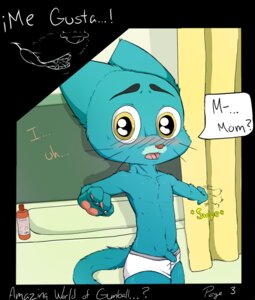Rating: Explicit Score: 0 Tags: 2012 anthro bathtub blue_body blue_fur blush cartoon_network clothing dialogue domestic_cat e621 english_text felid feline felis foreskin fur genitals gumball_watterson male male_anthro mammal penis solo tail text the_amazing_world_of_gumball underwear vanishingpoint young young_anthro young_male User: bunchy7s