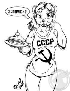 Rating: Safe Score: 0 Tags: 2008 anthro bear bottomless bottomless_anthro bottomless_female brian_mcpherson clothed clothing communism e621 female food greyscale hammer_and_sickle mammal monochrome politics russian russian_text sandvich_(team_fortress_2) sandwich_(food) shirt solo soviet_union team_fortress_2 text text_on_clothing text_on_shirt text_on_topwear topwear translated valve valve_corporation User: bunchy7s Rating: Safe Score: 0 Tags: 2008 anthro bear bottomless bottomless_anthro bottomless_female brian_mcpherson clothed clothing communism e621 female food greyscale hammer_and_sickle mammal monochrome politics russian russian_text sandvich_(team_fortress_2) sandwich_(food) shirt solo soviet_union team_fortress_2 text text_on_clothing text_on_shirt text_on_topwear topwear translated valve valve_corporation User: bunchy7s