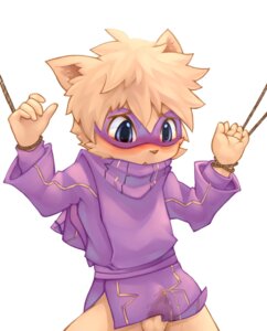 Rating: Explicit Score: 0 Tags: anthro balls bdsm big_eyes blue_eyes blush bodily_fluids bondage bottomless bound clothed clothing digital_media_(artwork) domino_mask e621 embarrassed eyemask eyewear front_view fur genital_fluids genitals hands_tied hi_res kennen_(lol) league_of_legends male male_anthro mask peeing riot_games rokuya sash short short_anthro short_male simple_background slim solo submissive submissive_male tan_body tan_fur tencent urine wetting white_background yordle young young_anthro young_male User: bunchy7s