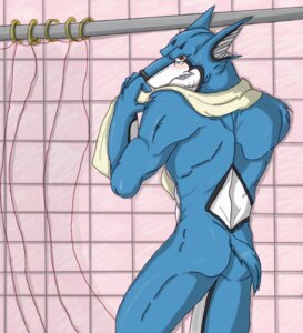 Rating: Questionable Score: 0 Tags: 2008 anthro biped black_body black_fur blue_body blue_fur blush brown_eyes butt canid canine canis casual_nudity doggie_kruger domestic_dog e621 fur looking_back male mammal muscular muscular_anthro muscular_male nude power_rangers rear_view shower shower_curtain solo standing thegreatmatsutzu tile tile_wall towel towel_around_neck wall_(structure) white_body white_fur User: bunchy7s