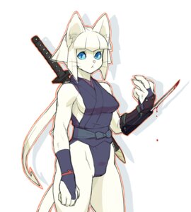 Rating: Safe Score: 0 Tags: 2009 5_fingers anthro bare_shoulders blood blood_on_object blood_on_weapon blue_clothing blue_eyes bodily_fluids breasts claws clothed clothed_anthro clothed_female clothing domestic_cat e621 felid feline felis female female_anthro finger_claws fingers fur hair kemono kemonon long_hair looking_at_viewer mammal melee_weapon mouth_closed ninja orange_outline outline pink_nose ponytail portrait ribbons side_boob simple_background solo standing sword tail three-quarter_portrait warrior weapon whiskers white_background white_body white_fur white_hair User: bunchy7s