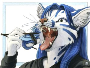 Rating: Questionable Score: 0 Tags: 2009 anthro blue_body blue_hair blue_markings blue_scales bodily_fluids chopsticks daring detailed dragon drooling duo e621 eating european_mythology fangs felid feline female female_pred food gaping_mouth green_eyes gums hair hida imminent_vore kacey kacey_(kacey) male mammal markings membrane_(anatomy) membranous_wings micro micro_on_sushi mouth_shot mythological_creature mythological_scalie mythology on_food onigiri open_mouth palate pink_nose rice saliva saliva_string scales scalie serval sharp_teeth simple_background snow_serval sushi sweat tail teeth uvula western_dragon whiskers white_background wings User: bunchy7s