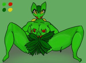 Rating: Questionable Score: 0 Tags: 2014 anthro areola big_breasts breasts claws color_swatch digital_media_(artwork) e621 elemental_creature female flora_fauna generation_3_pokemon green_theme hi_res looking_at_viewer nintendo nipples non-mammal_breasts nude plant pokemon pokemon_(species) pokemorph sceptile smile solo toe_claws yugklabs User: bunchy7s
